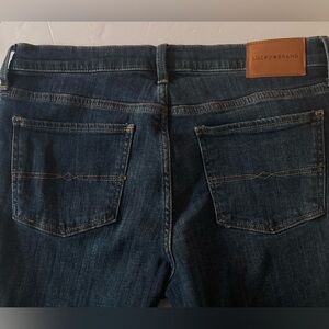 Lucky Brand Women's Size 12 mid rise Boot Cut Jeans in Deep Blue